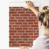 Tapeta na Korytarz z modnym efektem 3D Czerwona CEGŁA Mur Podgląd zdjęcia produktu 4
