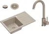 VBChome Lavello in granito beige con rubinetteria 70 x 44 Anteprima dell’immagine prodotto 1