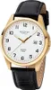REGENT F-1226 Herrenuhr Gold Edelstahl 39 mm 10 BAR Leder Produktbild-Vorschau 1