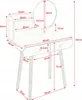 A diagram of a vanity table with dimensions indicated by measurement lines and text. Anteprima dell’immagine prodotto