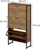 A shoe cabinet with dimensions indicated by measurement lines and text. Anteprima dell’immagine prodotto