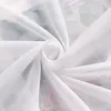 A close-up shot of white sheer fabric, likely a curtain or blind, with a floral pattern visible underneath. Produktbild-Vorschau