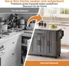 A split image showing a messy kitchen counter on the left and a clean, organized kitchen island on the right, with an arrow indicating the transformation. Anteprima dell’immagine prodotto