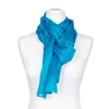 Seidenschal Halstuch Schal blau blautürkis Seide 180x45cm Produktbild-Vorschau 2