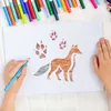 Schablonen Malen für Kinder, 8 Stück Set 15x15 cm Produktbild-Vorschau 3