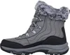 A single grey winter boot with faux fur trim is shown against a white background. Voir les images du produit