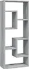 A tall, narrow, grey wooden bookshelf with an asymmetrical design. Produktbild-Vorschau