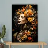 MuchoWow® - Leinwandbilder - Frau - Porträt - Blumen - Produktbild-Vorschau 4