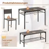 COSTWAY 4-tlg. Esstisch-Set, Küchentisch mit 2 Stühlen, 1 Produktbild-Vorschau 7