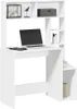 A white desk with a hutch and a laptop on it, set against a white background. Anteprima dell’immagine prodotto