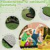 A collage of images showing garden edging being used in different garden settings, with a main image of a woman and child gardening. Produktbild-Vorschau