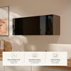Hoogglans Wandkast Zwart 90x35x32 cm Push-to-Open Klepdeur Productafbeelding-voorbeeld 7