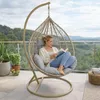 Hängesessel mit Gestell Polyrattan Hängekorb Rattan Produktbild-Vorschau 1