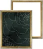 Two framed pictures are shown, one in the foreground and one slightly behind and to the right. The foreground picture has a dark teal background with a white outline of a floral design. The background picture is a simple frame with a white interior. Produktbild-Vorschau