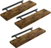 Three wooden shelves with black metal brackets are displayed against a white background. Produktbild-Vorschau