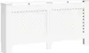 A white radiator cover with a decorative patterned front. Produktbild-Vorschau