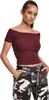 Urban Classics Ladies - Off Shoulder Rib Top red wine - M Produktbild-Vorschau 2