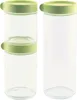 Two glass canisters with green lids are shown against a white background. Produktbild-Vorschau