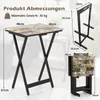 Product dimensions and weight information for a folding table set. Produktbild-Vorschau