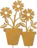 ohne Marke Gartenstecker Blume im Topf" 2er-Set rost Produktbild-Vorschau 4
