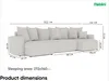 MEBLINI Schlafcouch mit Bettkasten - 312x142x73cm - Beige Produktbild-Vorschau 7