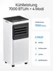 Zimilo Mobiles Klimagerät, 7000 BTU/h Kühlleistung, 4 Produktbild-Vorschau 2