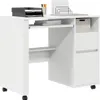 vidaXL Tavolo con ruote, bianco, realizzato in materiale Anteprima dell’immagine prodotto 3