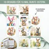 Osterkarten mit Umschlag 10er Set XXL – Bunte Produktbild-Vorschau 2