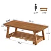 Salontafel van massief hout, 140 cm breed, bijzettafel met Productafbeelding-voorbeeld 9