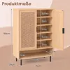 COSTWAY Schuhschrank mit Rattantüren, Schuhregal mit Produktbild-Vorschau 3
