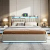 Letto con rete a molle INONEFT, dimensioni 160x200, con LED Anteprima dell’immagine prodotto 1
