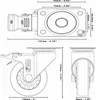 Technical drawing with dimensions of a heavy-duty caster wheel. Produktbild-Vorschau