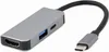 Gembird USB Type-C 3-in-1 Multiport-Adapter in Silber Produktbild-Vorschau 1