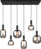 Suspension DIVA noir-fumé-chromé 6xE27x10W verre dim. : Voir les images du produit 2