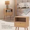 Set di 2 comodini COSTWAY con decorazioni in rattan, Anteprima dell’immagine prodotto 4