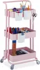 Chariot de service rose Relaxdays, 3 niveaux - une aide Voir les images du produit 1