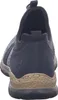 The back view of a blue and tan sneaker. Voir les images du produit