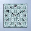 Wanduhr Echt-Glas-Küchenuhr Blau Ornament Weiß Quarz 30x30 Produktbild-Vorschau 1