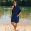 Námornícky modré bavlnené pončo Náhľad obrázku produktu 3
