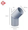 INEFA Fallrohrbogen 45 Grad, DN100 / 100mm, Grau – PVC Produktbild-Vorschau 2