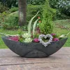 Grande jardinière d'extérieur vintage ovale 55 cm gris Voir les images du produit 7