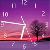 Wallario Design Wanduhr Mond und Baum am Abend bei Schnee Produktbild-Vorschau 1