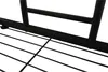 A close-up view of the black metal frame of a bed or stand. Náhľad obrázku produktu
