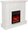 A white electric fireplace with a simulated flame effect. Produktbild-Vorschau