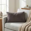Dekokissen 30x50cm ohne Füllung Taupe PLÜSCH Bär Schlicht Produktbild-Vorschau 2