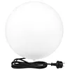 A white spherical lamp with a black power cord and plug. Produktbild-Vorschau