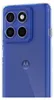 The back of a transparent blue phone case with a Motorola logo. Produktbild-Vorschau