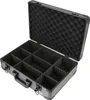 An open, empty transport case with foam padding and dividers. Produktbild-Vorschau