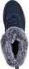 A top-down view of a blue winter boot with gray faux fur lining. Voir les images du produit