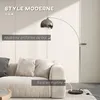 HOMCOM Lampadaire, lampe de salon arc, abat-jour argenté, Voir les images du produit 3